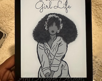 Cute Black Girl | Kindle Lock Screen | Reading Girl Life | Kindle Paperwhite | Kindle Screensaver | Kindle Accessories