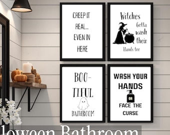 Halloween Bathroom Decor: Minimalist Fall Prints (Digital Download)