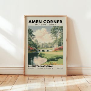 Augusta National Amen Corner Print: Vintage Golf Art, Unframed