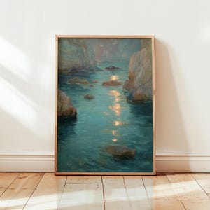 Impressionist Style Ocean Art Print | Dreamy Coastal Landscape with Whimsical Brushwork