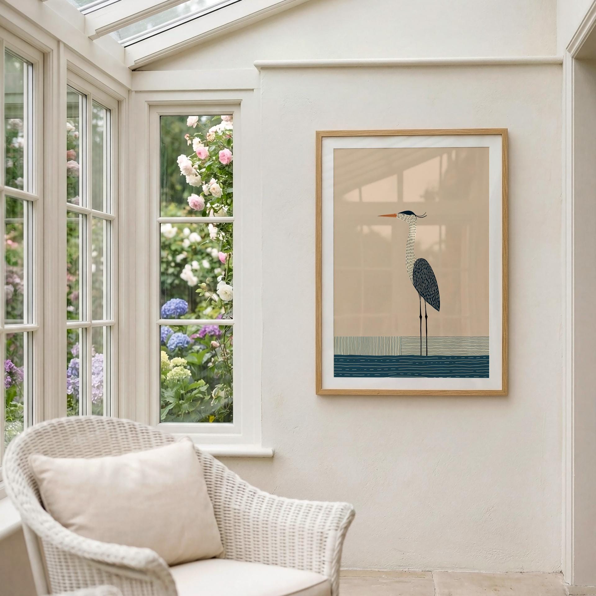 Coastal Bird Wall Art Print - Minimalist Coastal Decor for Beach House ...