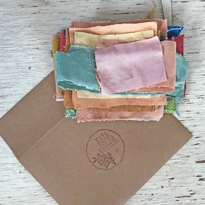 craft supply: remnant envelope - assortment of plant-dyed textiles, by kata golda