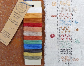 craft supply: plant-dyed sashiko thread (12-color palette), by kata golda