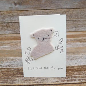 hand-stitched wool felt letterpress card: I picked this for you, lamb by kata golda