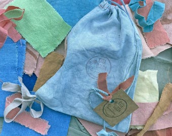 craft supply: remnant bag - assortment of plant-dyed textiles, by kata golda