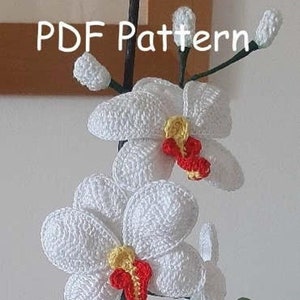 PDF Pattern Crochet Handmade - Moth Orchid flower, Artificial flower, DIY flowers, Gift for yourself