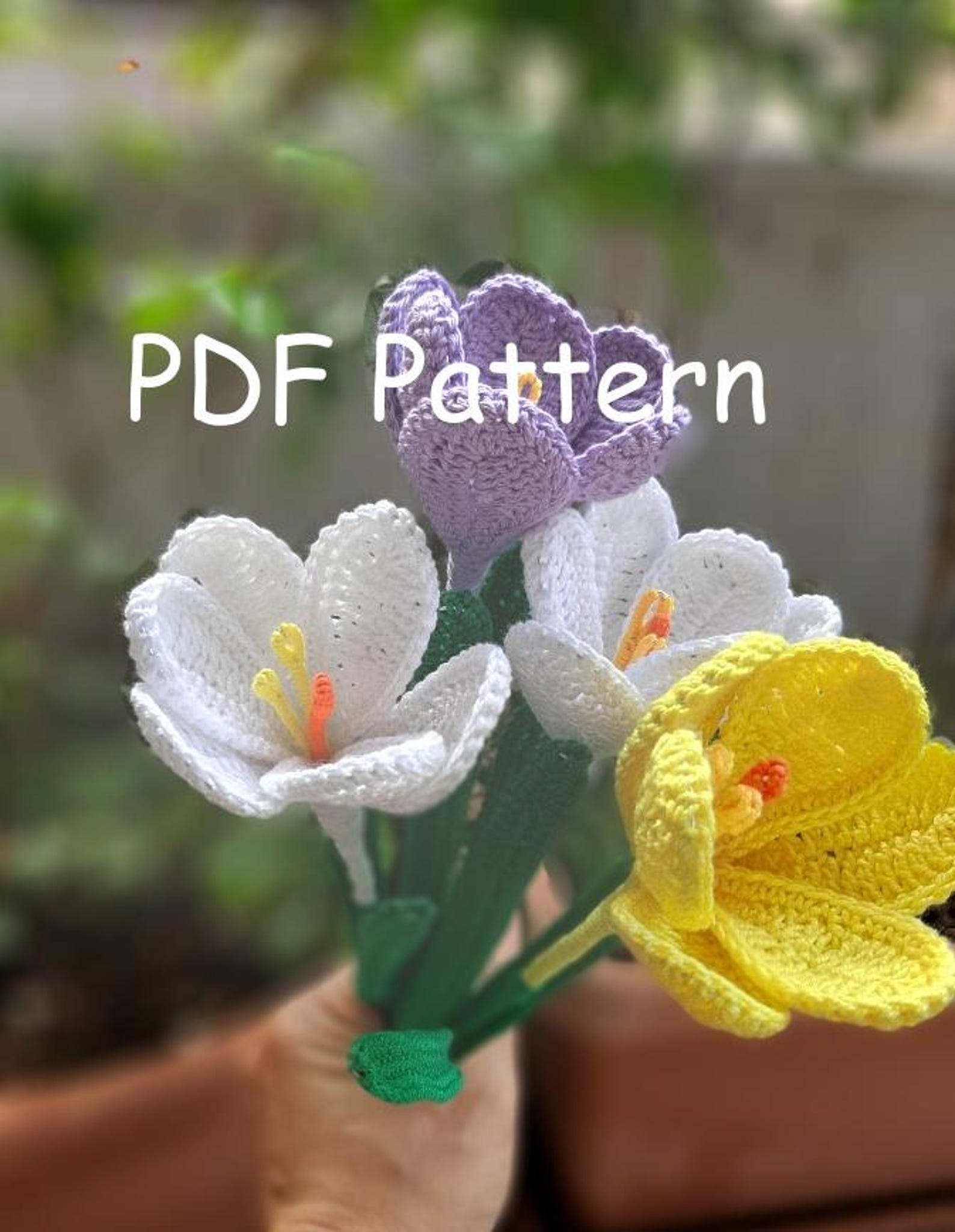 PDF Pattern Crochet Handmade - Crocus Flower, Artificial Flower, DIY ...
