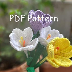 PDF Pattern Crochet Handmade - Krokusblume, Kunstblume, DIY Blumen, Geschenk für sich selbst
