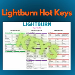 LightBurn Hotkeys Cheat Sheet–Reference Guide for Laser Engraving Efficiency +2 Bonuses, Guide to LightBurn and Pricing Products on Etsy
