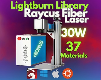 30W Raycus Fiber Laser LightBurn Library - 20 Lenses, 37 Materials (+Bonus) | CLB Files for Plug & Play Setup (All Models Compatibility)