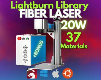 20W Fiber Laser LightBurn Library | 37 Materials Settings + Bonus | Easy Plug & Play Setup | 20 Lens Dimensions Included For Laser Engraving