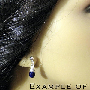 Blood Red Earrings. Gold Wire Wrapped Earrings Teardrop Post Earring Backs. Handmade Jewelry image 4