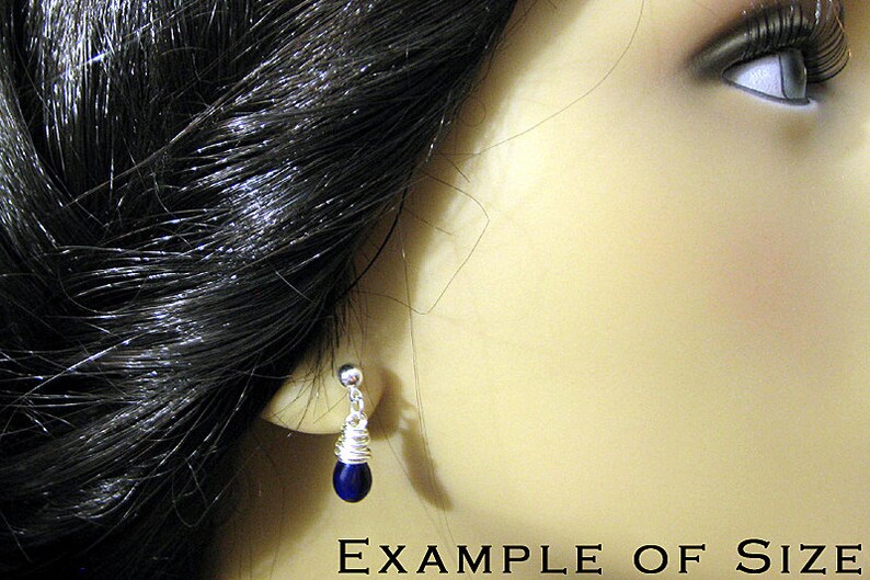 Blood Red Earrings. Gold Wire Wrapped Earrings Teardrop Post Earring Backs. Handmade Jewelry image 4
