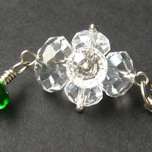 Crystal Pendant. Handmade Charm. Green Crystal Charm. Phone Charm, Key Chain, Wallet Charm or Zipper Pull. image 1