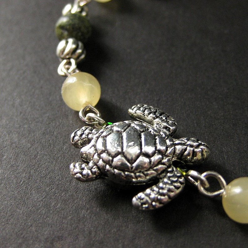 Sea Turtle Bracelet. Tortoise Bracelet Beaded in Honey Jade Etsy