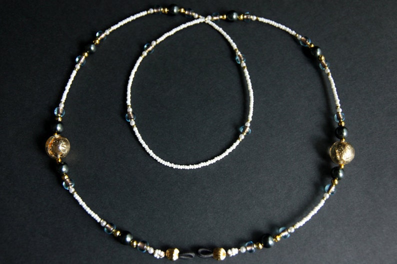 Eyeglass Necklace or Badge Lanyard. Midnight Blue Eyeglass Etsy