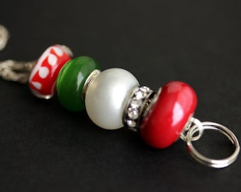 Christmas Lanyard. Badge Lanyard. Badge Holder. Holiday Lanyard. Red and Green Lanyard. ID Lanyard. Badge Necklace. Green and Red Lanyard.