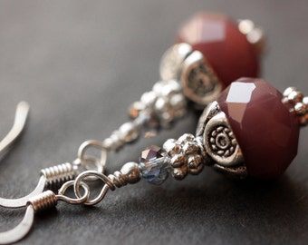 Collier Pendentif SKALLI Vintage Années 90 - Cabochon Résine Violet, Métal Argenté, Occasion