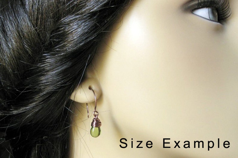 Pink Glass Teardrop Briolette Earrings Wire Wrapped in Gold Elixir of Innocence. Handmade Earrings. image 4