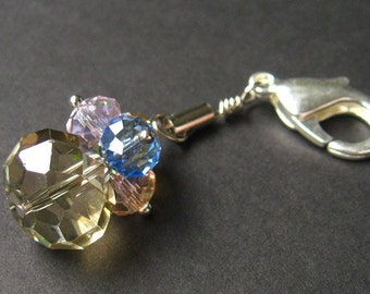 Crystal Keychain. Crystal Pendant. Rainbow Crystal Charm. Keyring, Zipper Pull, Purse Charm or Phone Charm. Handmade Charm.