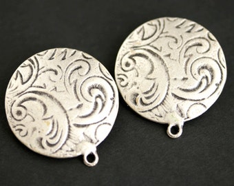 Set of Two (2) Viking Brooches. Brocade Style Silver Apron Pins. Turtle Brooch Set. Viking Jewelry. Round Brooches. Norse Brooches.