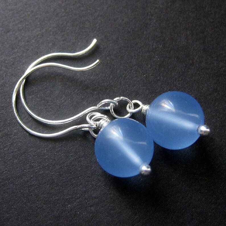 Blue Chalcedony French Wire Earrings