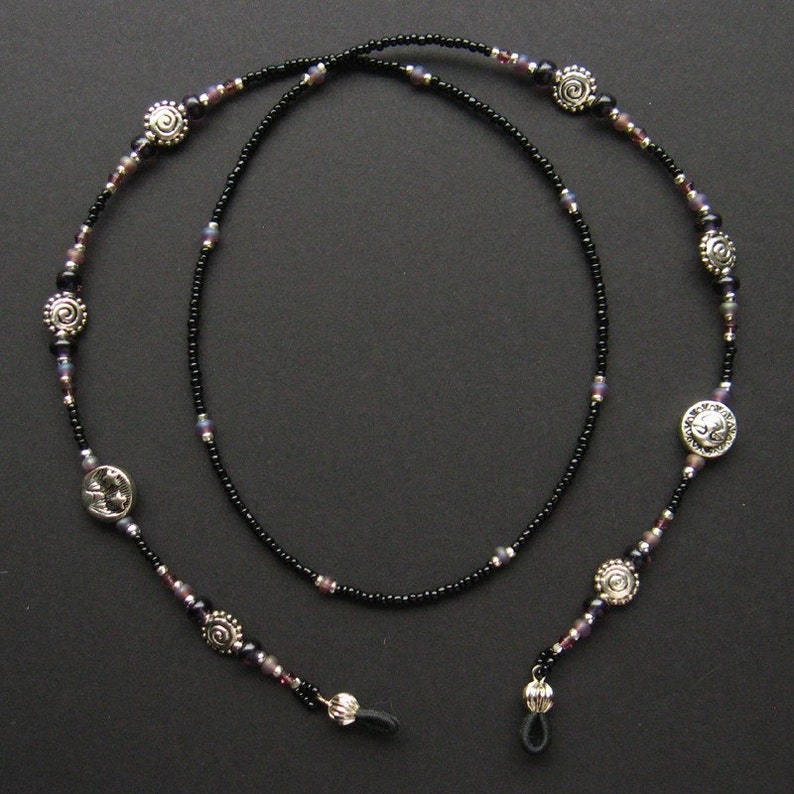 Eyeglass Necklace. Purple Beaded Lanyard. Sun and Moon Glasses Etsy