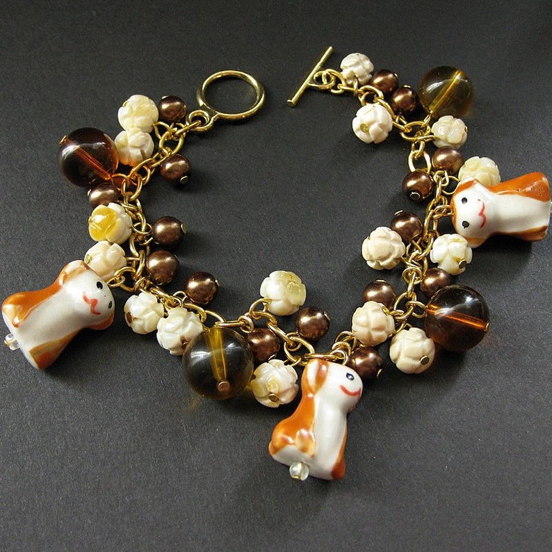 HALLOWEEN SALE Monkey Bracelet. Beaded Charm Bracelet with | Etsy