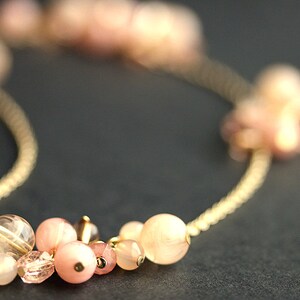 Eyeglass Chain or Face Mask Holder. Pink and Peach Bubble Beads Eyeglass Holder. Eyewear Lanyard for Women. Badge Holder. Beaded Lanyard.