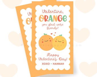 Tarjeta de San Valentín "Te Alegro" de Orange: Etiqueta de regalo editable (digital)