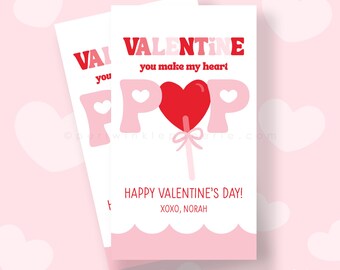 Etiqueta de regalo de San Valentín editable "Me alegras el día" (descarga digital)