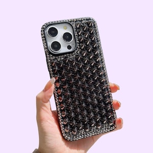 Coque de Téléphone Rivet Strass pour iPhone 16 Pro Max