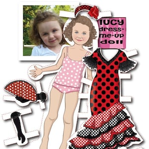 Personalized Paper Doll Kit printable DIGITAL FILES image 1