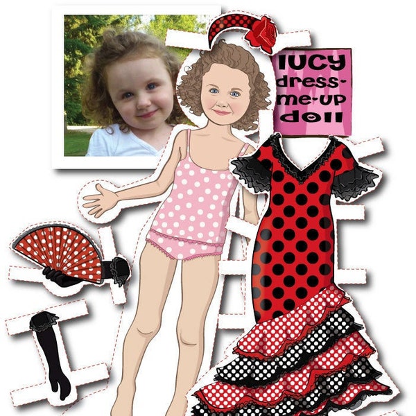 Personalized Paper Doll Kit - printable - DIGITAL FILES