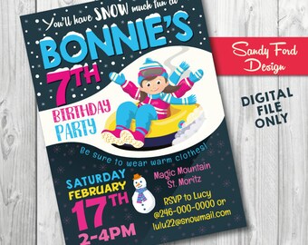 Snow Tubing Invite Etsy