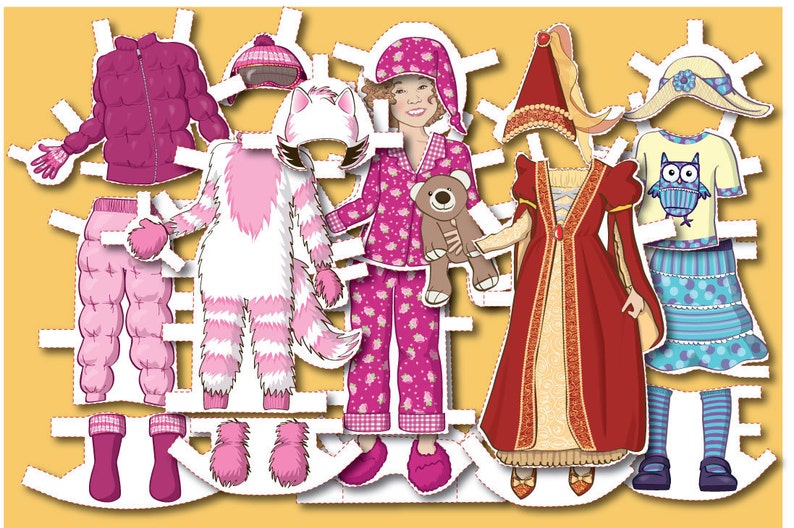 Personalized Paper Doll Kit printable DIGITAL FILES image 3