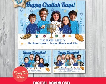 Personalized Family Hanukkah Holiday Card, Funny Photo Hanukkah Menorah Card -  for 1-10 people - DIGITAL FILE