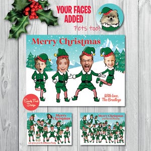 Personalized Family Christmas Card, Funny Photo Christmas Card - Christmas Elves - for up to 28 people - DIGITAL FILE