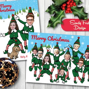 Personalized Family Christmas Card, Funny Photo Christmas Card - Christmas Elves - for up to 28 people - DIGITAL FILE