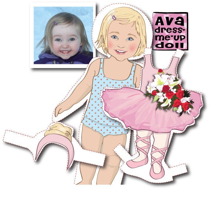 Toddler's Personalized Paper Doll Kit Printable Etsy