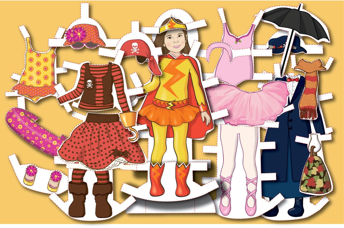 Personalized Paper Doll Kit Printable DIGITAL FILES Etsy