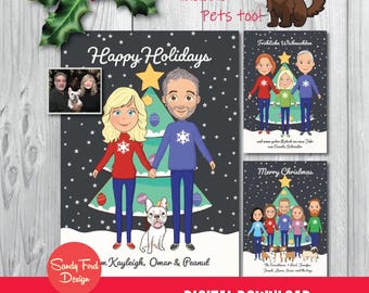 Ugly Sweater Family Christmas Card, Funny Photo Christmas Card -  for 1-20 people - DIGITAL FILE