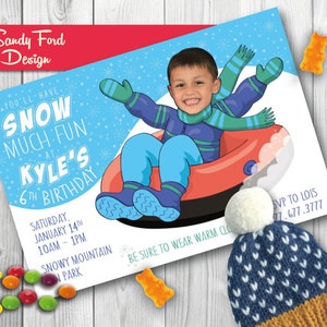 Convite de aniversário de neve para menino ou menina - Personalizado com sua foto ARQUIVO DIGITAL