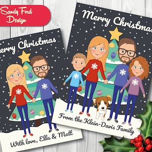 "Personalisierte Weihnachtskarte ""Familie"" - für bis zu 10 Personen - DIGITALE DATEI."