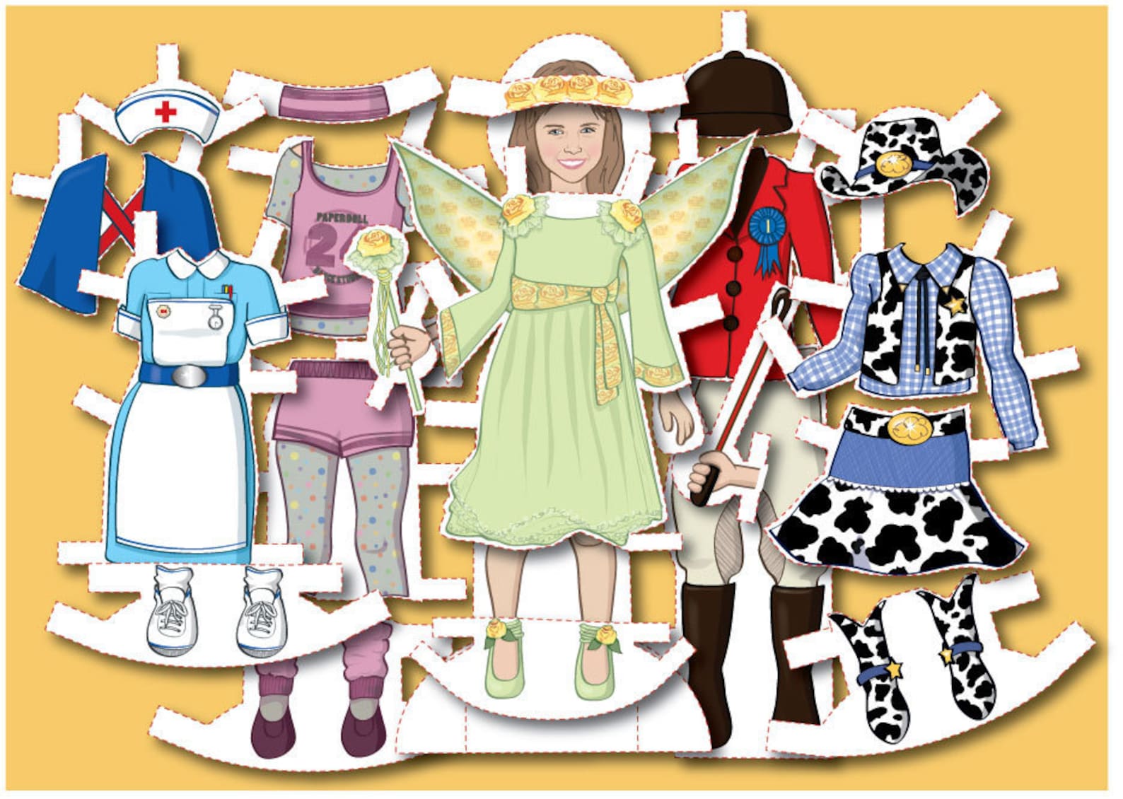 Personalized Paper Doll Kit Printable DIGITAL FILES Etsy