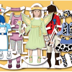Personalized Paper Doll Kit printable DIGITAL FILES image 2