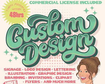 Hire a Graphic Designer | Custom Digital Art and Graphic Design: Clipart, Logo, Lettering & Party Printables - Commercial Use