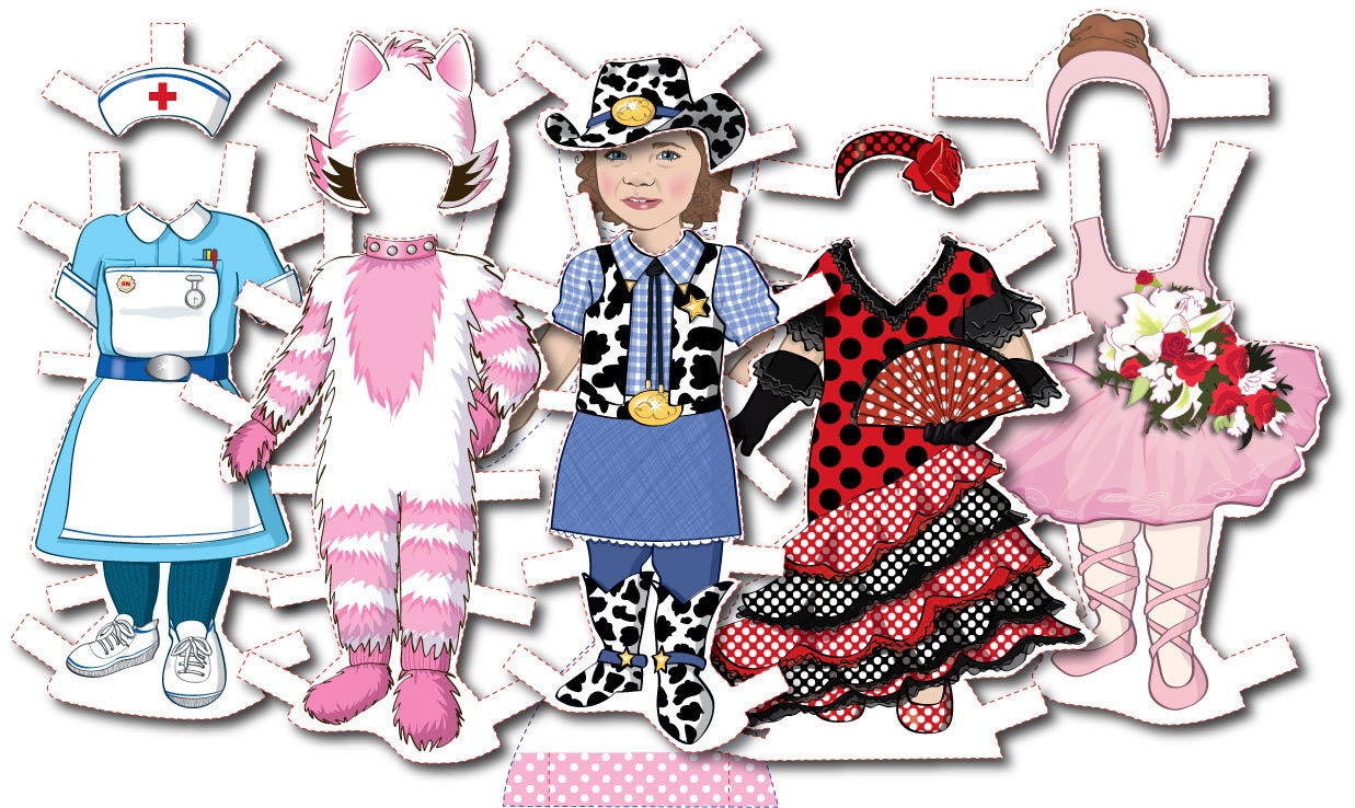 Toddler's Personalized Paper Doll Kit Printable Etsy