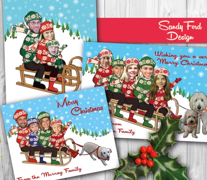 Family Christmas Card Funny Photo Christmas Card for up to  Etsy