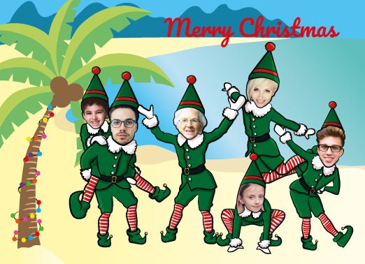 Family Beach Tropical Christmas Card Funny Photo Christmas - Etsy UK